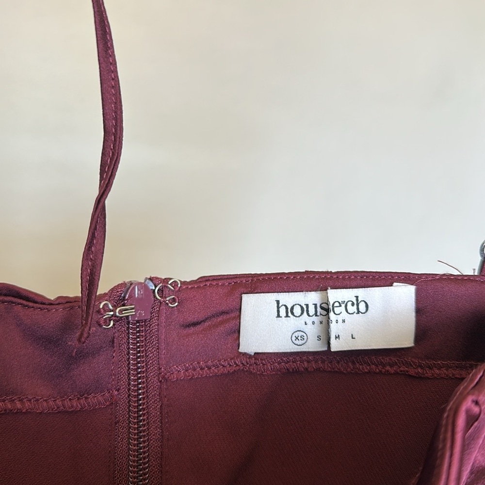 HOUSE OF‎ CB 'Chantelle' Wine Satin Corset NWOT size XS - Picture 7 of 11